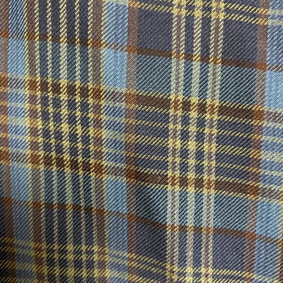 Sir Pendleton Mens Large Shirt 100% Wool Blue Brown Plaid L Button Down Collar - Picture 2 of 6